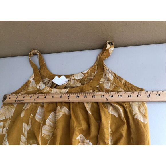 H&M Sleeveless Hawaiian Floral Cotton Flowy Maxi Dress Yellow SZ 2 - Picture 8 of 11